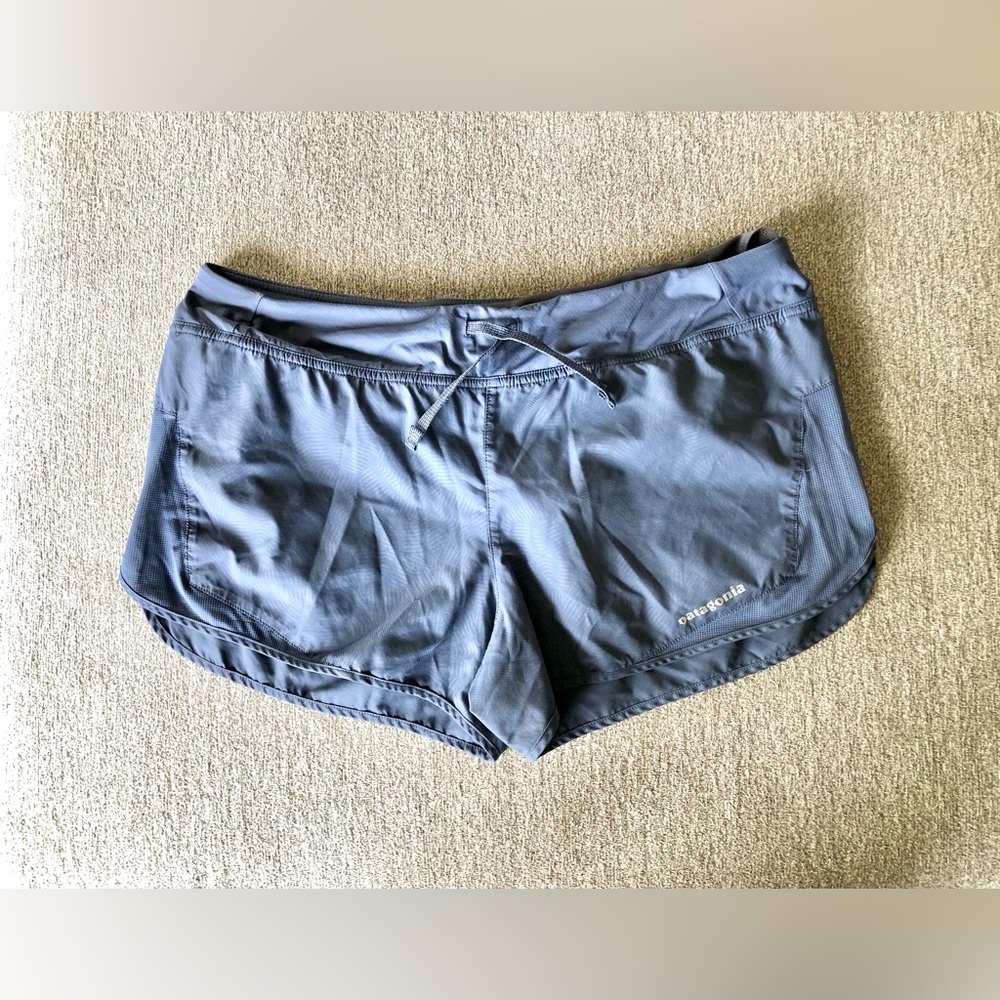 Patagonia women’s blue running shorts